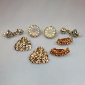 , dated 1967 114 FOUR PAIRS OF HOBÉ set with clear rhinestones, faux pearls and opalescent glass panels