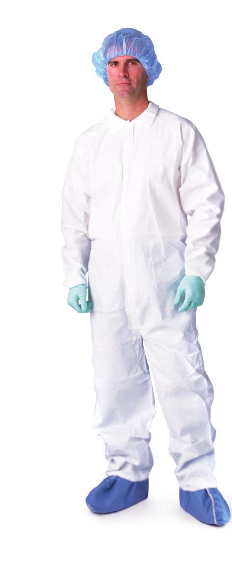 For example: NONCV300L = Large NONCV300L NONCV300L-XXL Straight Sleeve and Ankle 25/cs NONCV700L-XXXL Elastic Wrist and Ankle 25/cs Classic Multi-Layer Coveralls Made from fluid-resistant material.