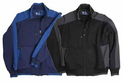 Concealed buttons and zippers. 65% polyester/35% cotton, 245 g/m².