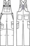 On the left leg you will find a large practical pocket with flap and on the right leg you have a mobile phone pocket and a ruler pocket.