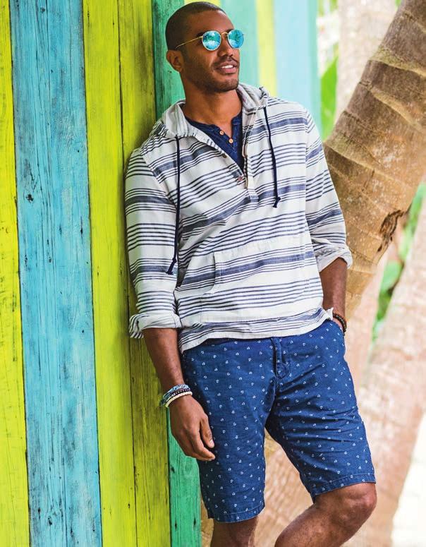 Lucky Brand DRESSED TO CHILL: Relax the rules of fashion with tonal combos & pattern clashes.