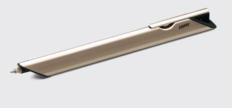 dialog Ballpoint pen. Metal body with triangular cross-section and rounded edges. Surface finish: titanium-coated. Ink rollerball with innovative twist mechanism. Fully palladium-coated.