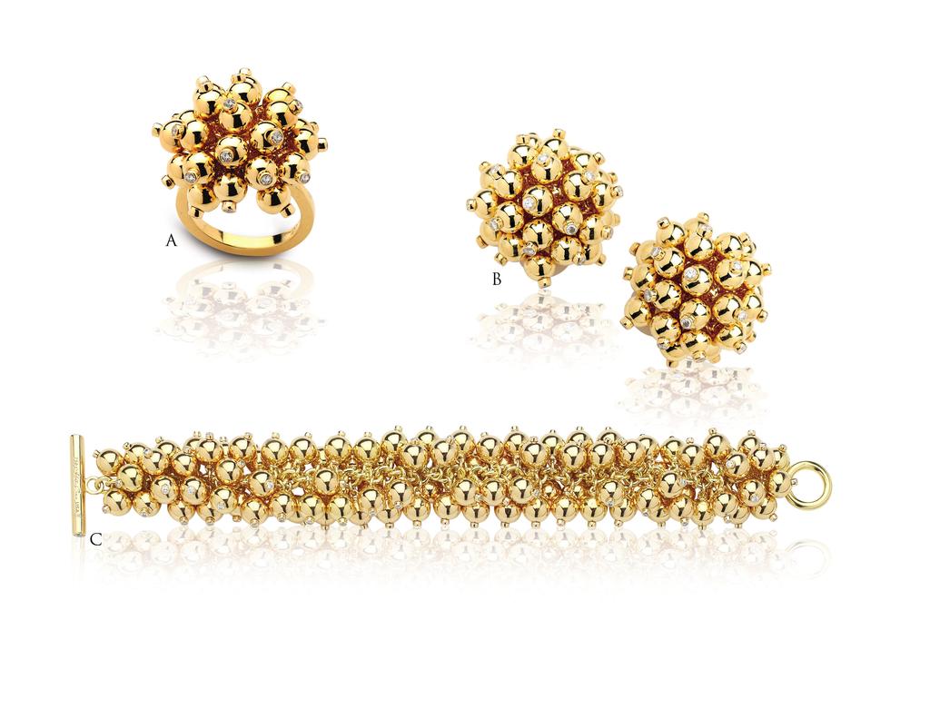 The Bubble Collection A. Bubble Ring Price $4,500.00 B. Bubble Earrings Weights.