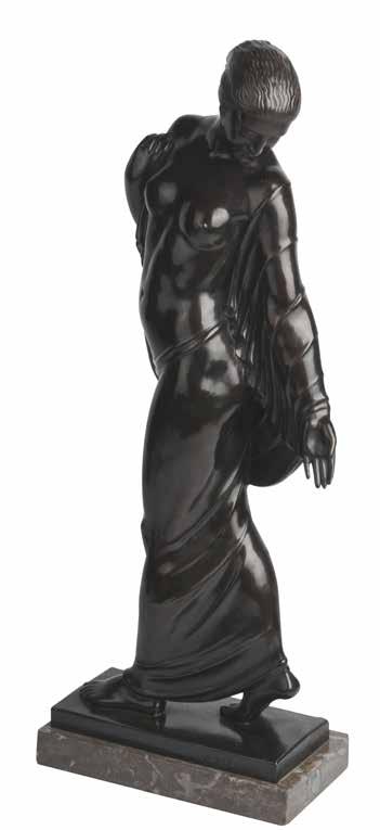 Lot 258 Art Deco bronze, Tancerka figurine semi nude lady on