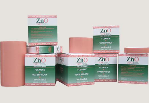 TAPES ZinO Tape is the original latex free, zinc oxide based fixation tape. We were the first company to offer a truly performance comparable tape product to replace latex based adhesive tapes.
