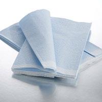 Tissue/Poly/Tissue Fanfold Drapes are made with two layers of tissue with middle layer of poly film. The tissue layers provide absorbency while the poly layer provides a complete fluid barrier.