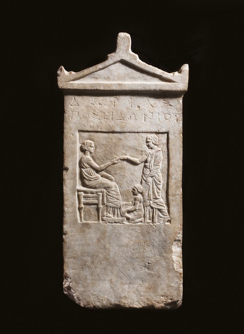 Greek funerary stele for Dorias c.