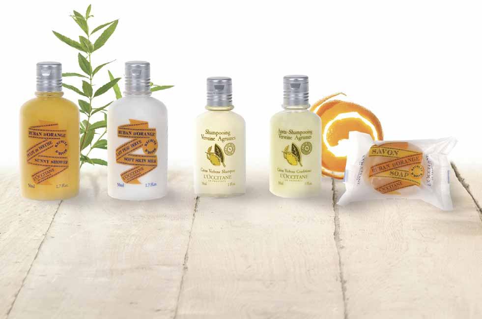 Orange Ribbon and Citrus Verbena Ranges A range that is enriched with vitamins to revitalize travelers.
