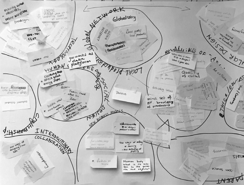 [8] Round-Table #1, Mapping Context table, the students were asked to map out the context of today s fashion field by listing relevant developments they see happening in this changing fashion field.