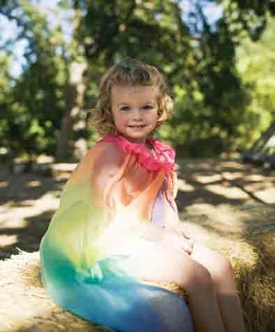 Rainbow Cape Beautifully blended rainbow of colors with elastic neck