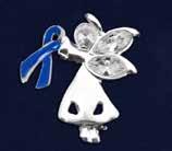 Dark Blue Ribbon Pins & Necklaces Angel By My Side Pin. This is truly a beautiful pin.