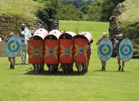 The rector convened a small group to re-enact a contubernium the smallest unit of soldiers in the Roman Army, consisting of eight men to represent the Roman period of the village s history.