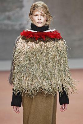 natural fur to create a dress/coat look, Kristina Ti added