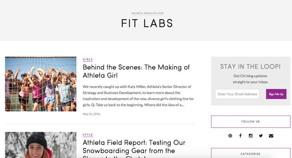 Athleta could increase their followers, or customer base, and their readership or site views on their blog.