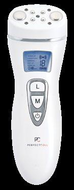 2 heads of EMS electrostimulation LED sensors 4 RF heads Display TECHNICAL DATA DEVICE: Button to choose power 1-2 level Face 3-5 level Body Button to choose treatment device working program Warm up