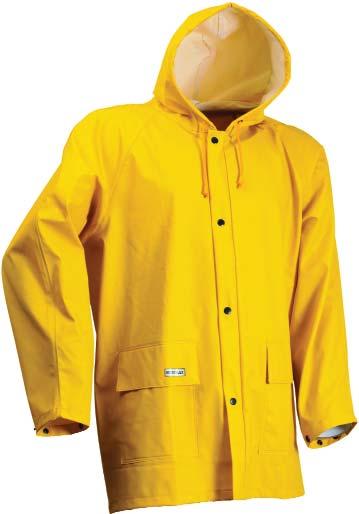 FOUL WEATHER PROTECTION MICROFLEX RAINSUIT - LR1389 With 3M Scotchlite reflective tape. Jacket: Hood with drawstring, hidden in collar. Zipper under storm flap with press studs.