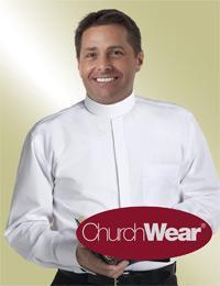 Banded Collar Clergy Shirt SM106 * See Size Chart Below The formal appearance of this elegantly tailored white clergy shirt belies its