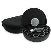 The Deluxe Portable Communion Set, has a contemporary and stylish new, half circle carrying case with an elegant cross molded
