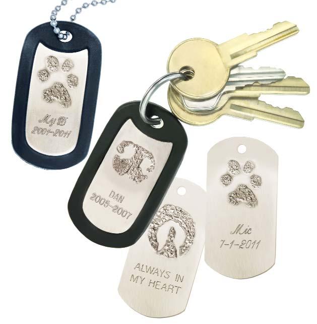 This gives you the option to wear or carry a loved one s print. The KeyTag measures: 1 W x 1-15/16 L OTHER indicates any animal print. Dog Tag or Key Chain, choose your look and style!