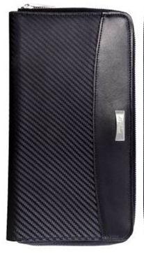 slot for driving license + 3 additional large slots for banknotes, train tickets and other documents + Inside leather: calf Dimensions: 12.5 x 22.5 cm (4.