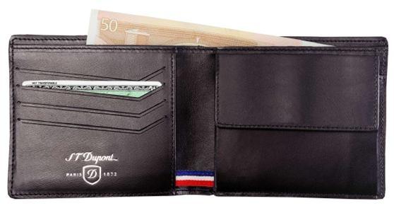compartment for banknotes with royal blue non-brushed microfiber lining + Inside leather: calf Dimensions: 9.5 x 11.5 cm (3.4 x 4.5 ) Weight: 0.076 kg Ref.