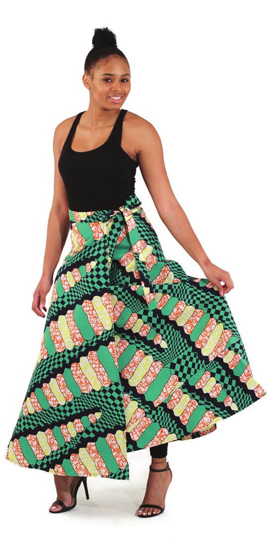 90 n Prt Wrap Skirt: Green Adjustable wrap skirt
