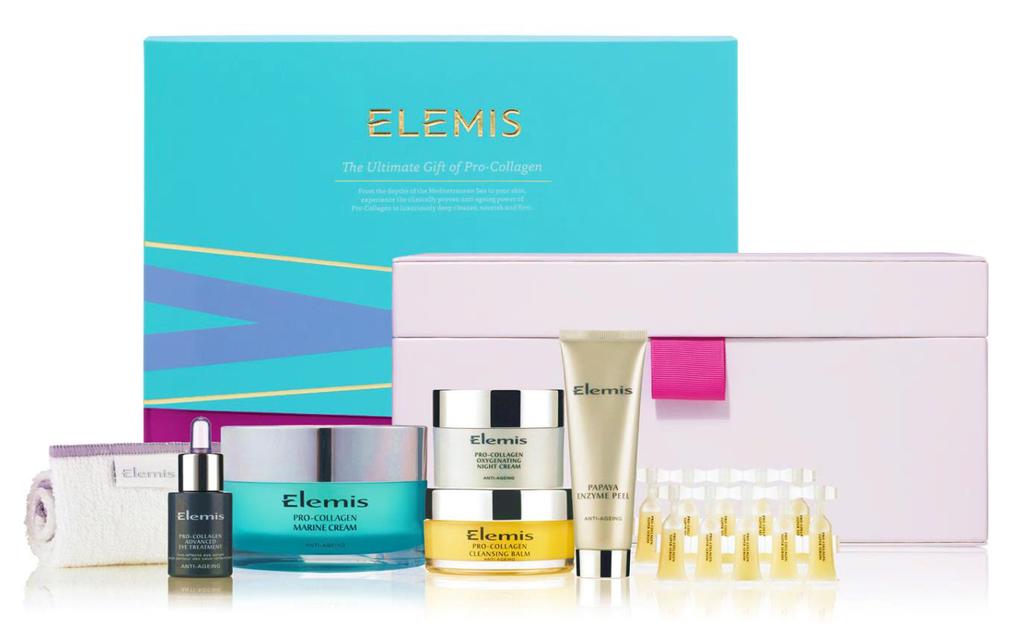 The Gift of Elemis: The Ultimate Gift of Pro-Collagen From the depths of the Mediterranean Sea to your skin, experience the clinically proven anti-ageing power of Pro-Collagen to luxuriously deep