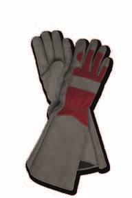 TE166T ROSE GLOVE TWO WAY GAUNTLET Heavy-duty synthetic leather palm with reinforced fingertips provides extra wear and protection from sharp