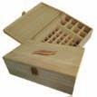 combo wooden box This box helps you to sort out all your bottles, pots, bags, production equipment and ingredients. Measurements: 41cm x 25cm x 20.
