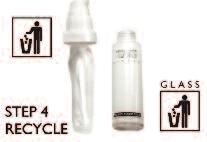 AVAILABLE IN 3 DIFFERENT DESIGNS/SHAPES > TAG 355: a cylindrical glass bottle with a flush pump ad overcap.