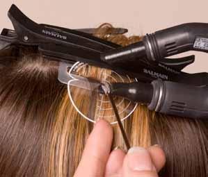 The bonds will be visible if you place the extensions within 2cm of the client s natural hairline, parting or crown.