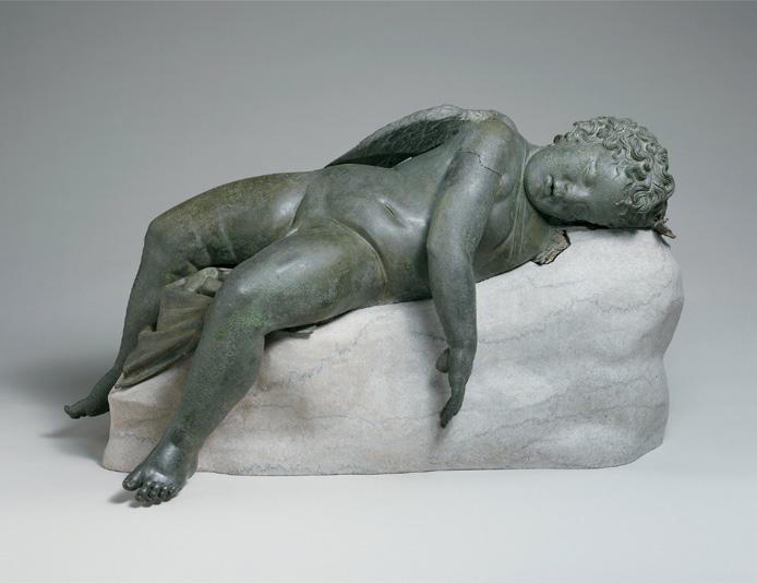 Sleeping Eros, 300 100 B.C. (with a modern marble base) Object: H: 41.9 x D: 35.6 x W: 85.2 cm(16 1/2 x 14 x 33 9/16 in.