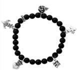 Q40-5145 Black Onyx Bead Bracelet with