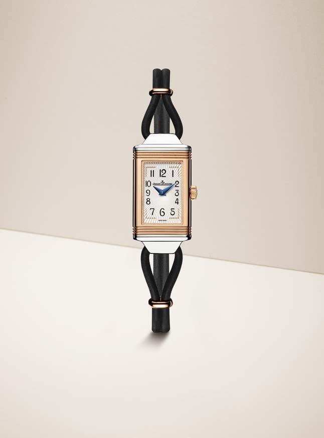 REVERSO Reverso One Cordonnet The 1930s look Inspired by a Jaeger-LeCoultre model from 1936, the watch displays the rounded Arabic numerals and dauphine hands of the period.