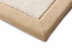 We can whip all our carpets except Abha and Otto. Viscose or TENCEL are better blind hemmed than whipped as no wool edge can perfectly match the viscose pile.