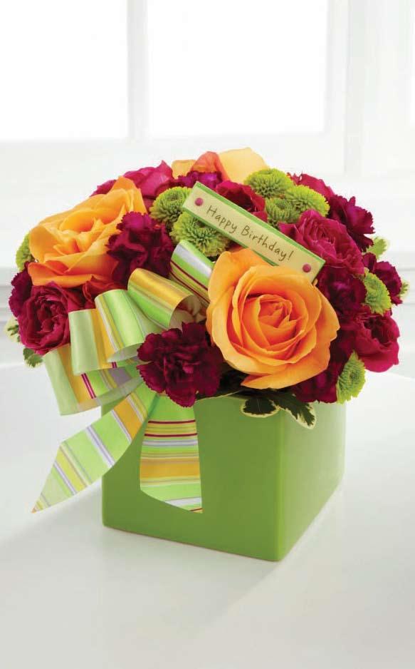 99 ea.) Plus: $47.88 ctn. of 1 ($3.99 ea.) JN 0865 $39.99 DELIVERED SRP The FTD birthday Bouquet - bdy This green ceramic cube is sure to become a customer favorite.