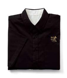 business from up to 160 feet away. Black mens & Ladies twill shirt 4.5 oz.