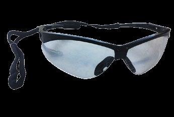 SAFETY GLASSES includes neck cord 4200 Series Safety Glasses with Adjustable Neck Cord, Black Frame Lightweight sporty rimless design with