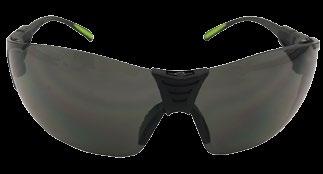 4100 Series Safety Glasses with Rubberized Nose Piece Fully adjustable design with extendable and ratcheting temples Protective polycarbonate lens provides impact resistance