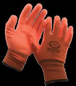 knit shell for great dexterity and sensitivity Breathable back Hi-Vis for