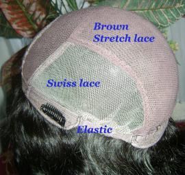 00 Cap----9--- Glue less Full lace wig with stretch lace all over and elastic band all around the