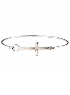 Wrapped Up Cuff Thin Bracelet Cross