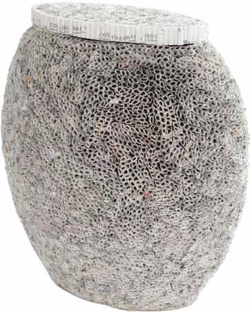 Recycled Newspaper Urn Moulded into a beautifully textured design,