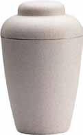 The urns are made from corn starch, a material which hardens like a