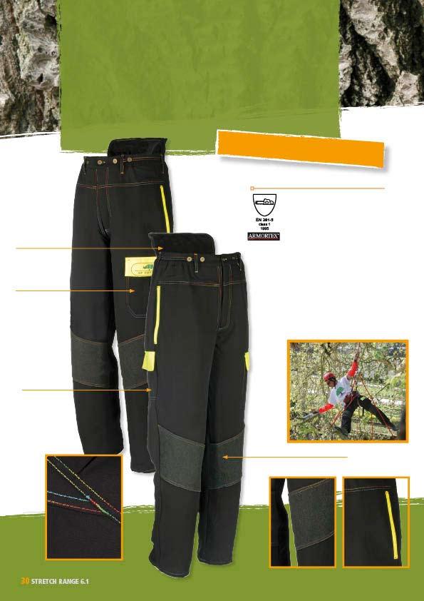 STRETCH RANGE 6.1 FORESTRY JACKET - TROUSERS - COVERALL The Stretch range 6.1 shows that SIP Protection constantly develops innovative products. The Stretch range 6.1 offers a maximum comfort with its 6 protection layers and complies with EN 381-5 norm class 1.