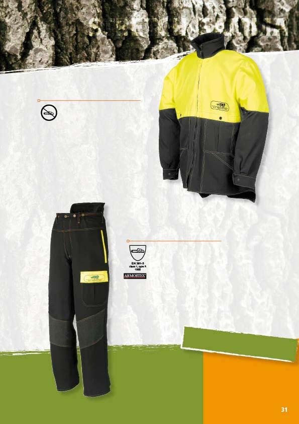1SK7 FORESTRY JACKET Stretch waterrepellent fabric / Hi-vis yellow insert for good visibility / Enlarged back tail / Back ventilation / Chest pocket / Sleeve narrowing by press studs S to 3XL 684