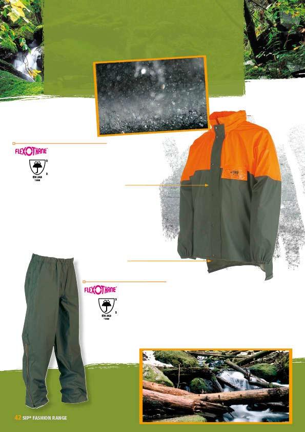 SIP FASHION RANGE RAIN JACKET - RAIN TROUSERS - ALL WEATHER JACKET - FLEECE JACKET 1SJ3 RAIN JACKET Complies with the European Standard EN 343 Jacket has back tail and lip at the bottom / High-vis