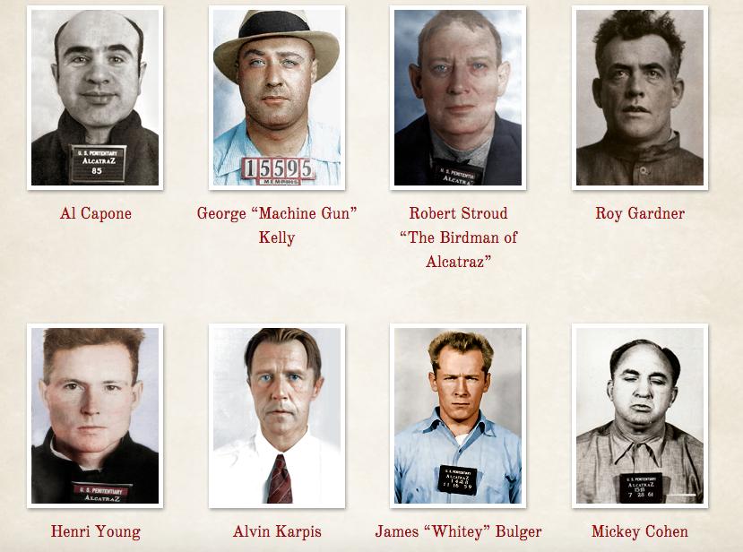 Who were the most famous inmates to stay on Alcatraz?