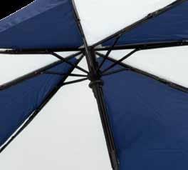 THE TRAVELER High end 42" folding umbrella with black metal shaft, fiberglass