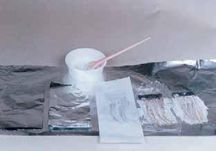 If the solution is contained in a foil packet, between papers, or cellophane wrap the bleaching action will continue to stay active over a longer period of